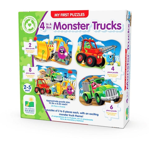 The learning journey - Set Primele Mele 4 Puzzle-Uri Monster Truck