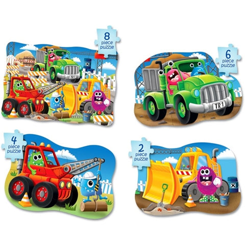 The learning journey - Set Primele Mele 4 Puzzle-Uri Monster Truck