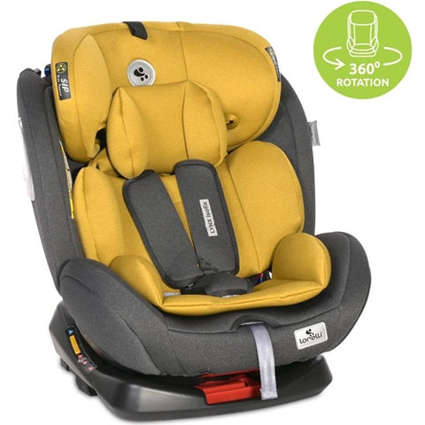 Lorelli-Scaun auto, Lynx, Isofix, 0-36 Kg, rotativ 360 grade, Black & Lemon Curry