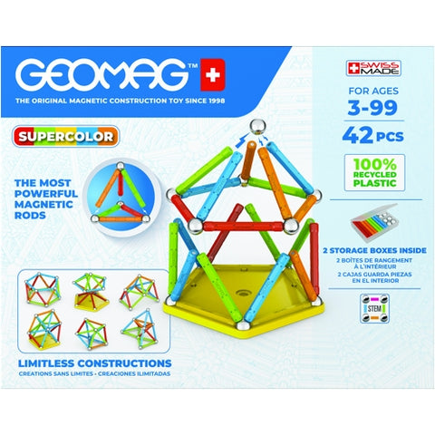 Geomag- Set de constructie 383, Super Color 42 piese