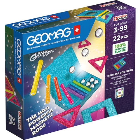 Geomag  Set de Constructie Magnetic Glitter Panels  534, 22 piese 