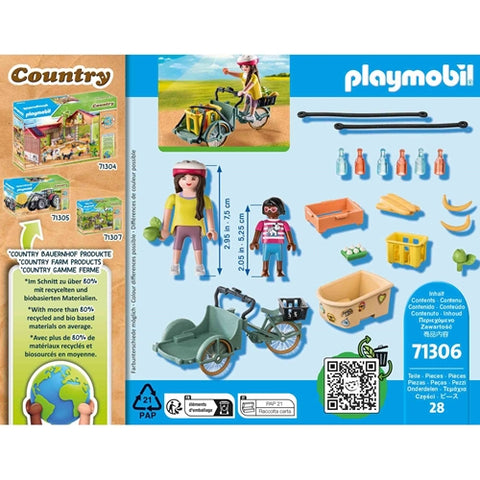 Playmobil  - Set de Constructie Playmobil Bicicleta Fermierilor cu Marfa