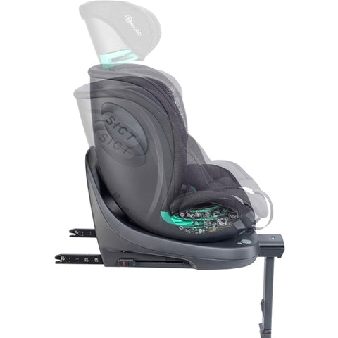 BabyGo - Scaun Auto Rotativ Prime 360 BabyGo, Black, 40-150 cm, Certificat R129 0-36 kg