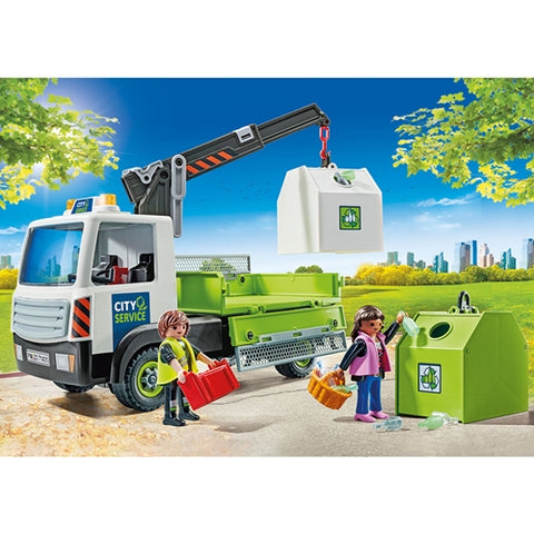 Playmobil  - Set de Constructie Playmobil Camion De Reciclare Sticla Cu Container