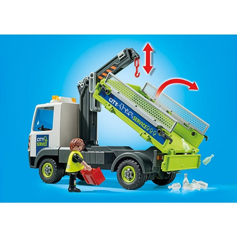 Playmobil  - Set de Constructie Playmobil Camion De Reciclare Sticla Cu Container