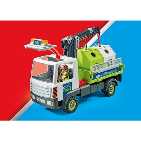 Playmobil  - Set de Constructie Playmobil Camion De Reciclare Sticla Cu Container