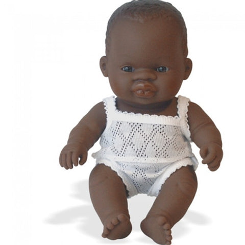 Miniland  - Papusa Miniland Baby African Fata 21 cm