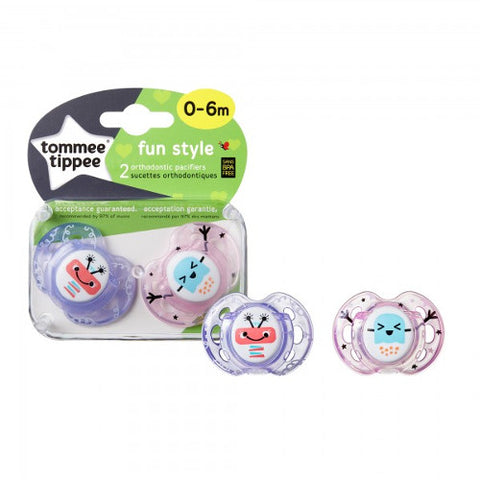 Tommee Tippee - Suzete Ortodontice de Zi Fun 0-6 Luni 2 Bucati