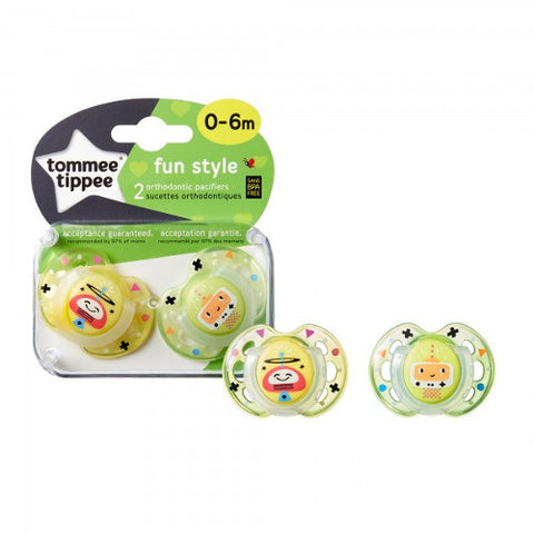 Tommee Tippee - Suzete Ortodontice de Zi Fun 0-6 Luni 2 Bucati