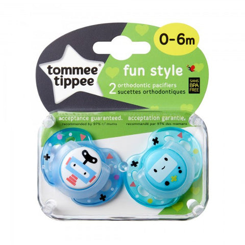 Tommee Tippee - Suzete Ortodontice de Zi Fun 0-6 Luni 2 Bucati