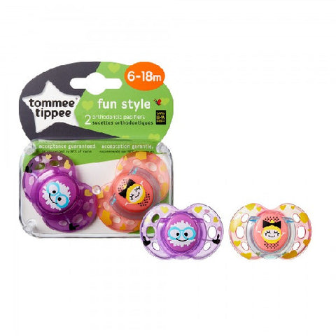 Tommee Tippee - Suzete Ortodontice de Zi Fun 6-18 Luni 2 Bucati