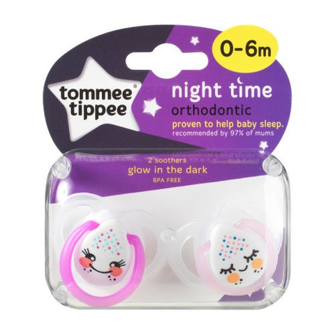 Tommee Tippee - Suzete Ortodontice de Noapte 0-6 Luni 2 Bucati