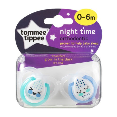 Tommee Tippee - Suzete Ortodontice de Noapte 0-6 Luni 2 Bucati