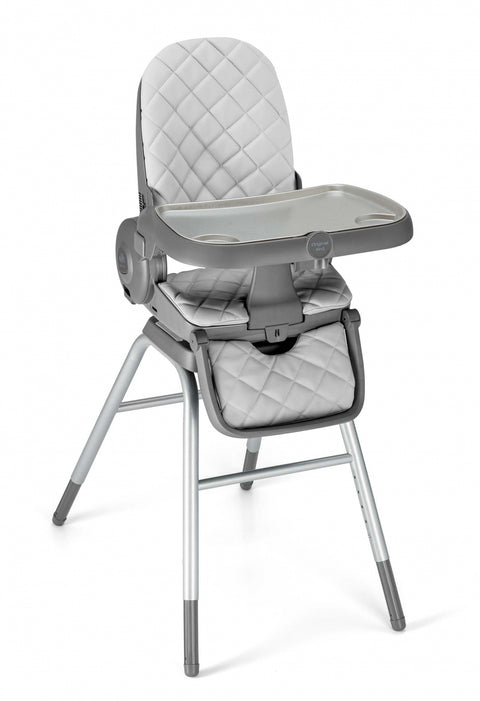 Scaun de Masa 4in1 pentru Bebelusi si Copii, CAM Original, Inaltime Ajustabila, Varsta 0-14 ani, Pliabil, Centura de Siguranta in 5 Puncte, Depozitare, Gri Matlasat