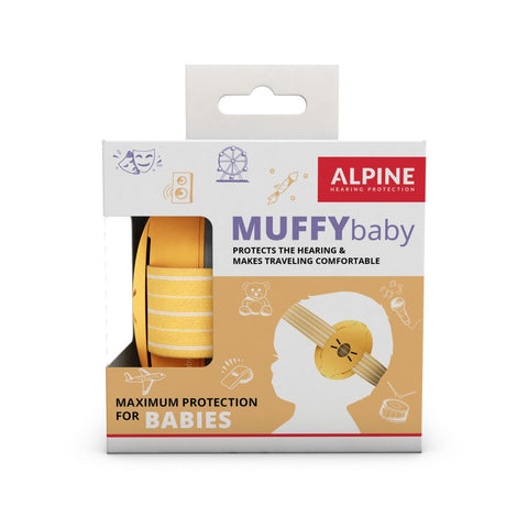 Casti antifonice pentru bebelusi, ofera protectie auditiva, SNR 23, galben, ALPINE Muffy Baby Yellow ALP27495