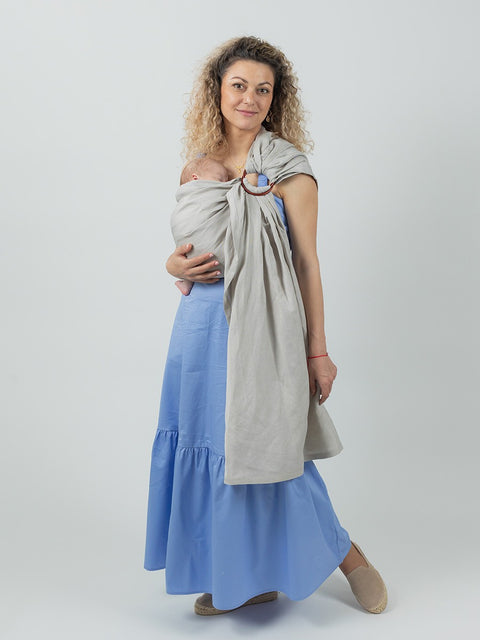 Sling cu Inele ISARA Silver Grey Bamboo Linen