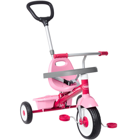 Tricicleta Radio Flyer 3-in-1 Stroll 'N Trike, Roz, 1.5 - 5 ani