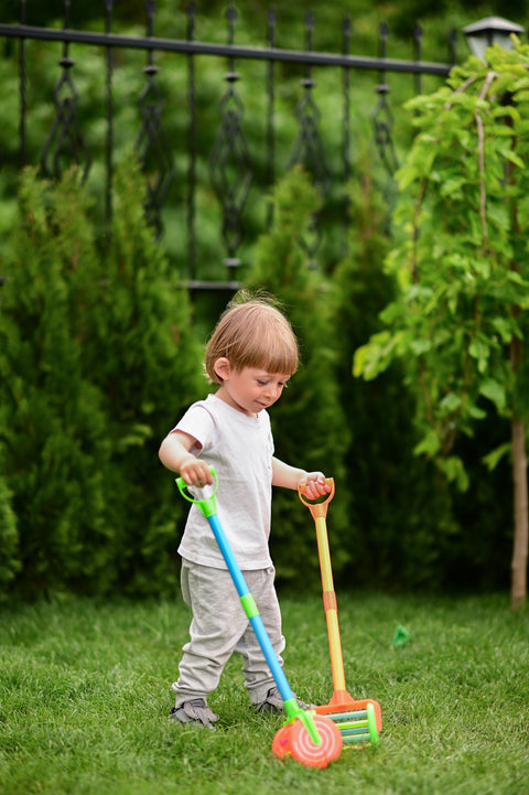 Jucarie de impins, cu tija, 60 cm, Ball , Blue