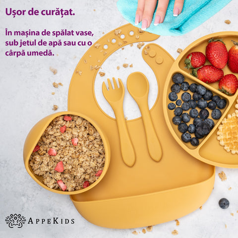 Set Diversificare, AppeKids, 100% Silicon, Classic - Honey