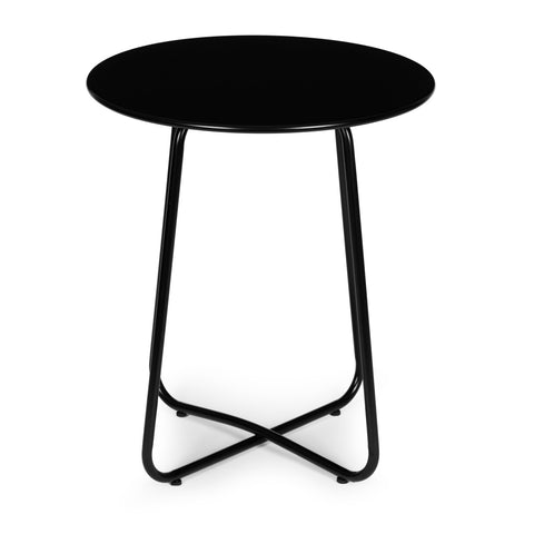 Set Mobilier pentru Gradina cu 3 Piese, 2 Scaune si o Masuta de cafea, din Metal, Modern Home, FR-ITS053, Negru