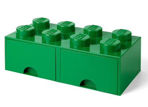 Cutie depozitare LEGO 2x4 cu sertare, verde