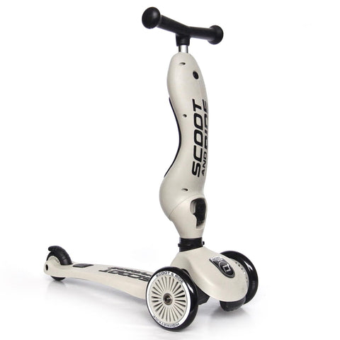 Trotineta copii cu sezut, transformabila 2in1, HighwayKick 1 Ash, 1-5 ani, pana la 50 kg, Scoot & Ride