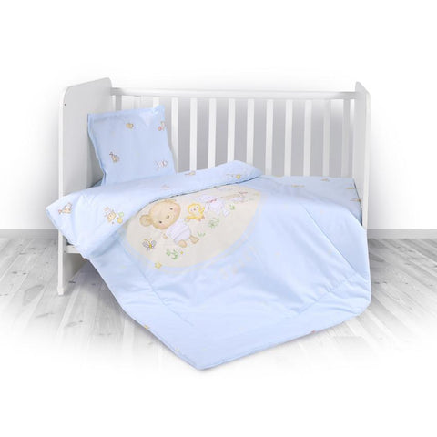 Set lenjerie pat 3 piese, bumbac ranforce, Cosy, Bear Party Blue