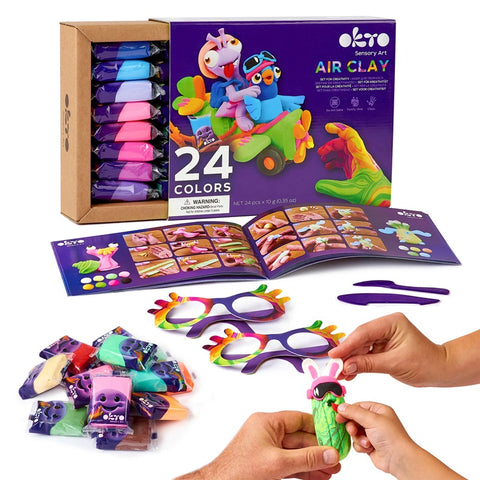 Set de Creatie Air Clay, Okto, 24 culori