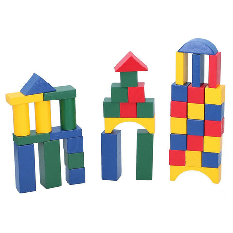 Set constructie din lemn Marionette forme geometrice 75 piese