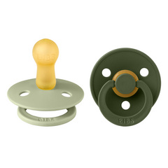 Bibs - Set 2 suzete Colour Latex, tetina rotundă, 6 luni +
