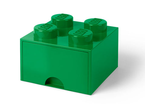 Cutie depozitare LEGO 2x2 cu sertar, verde