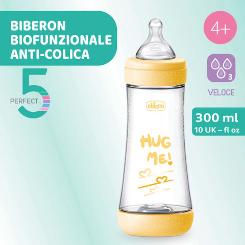 Biberon Chicco Perfect5 PP, tetina s., flux rapid, 300ml, 4luni+