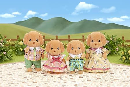 Figurine Sylvanian Families - Familia Catelusilor Poodle