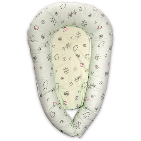 Bertoni-lorelli - Perna Multifunctionala Baby Nest 3 in 1 cu Husa Bumbac Ranforce 110 x 70 x 15 cm