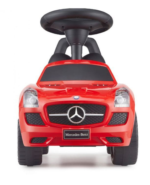 Masinuta Ride-On Pentru Copii, Mercedes SLS AMG, Cu Melodii Si Clanxon, Spatar De Protectie, Volan Multimedia, Rosie