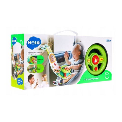 Jucarie interactiva, Hola Toys, Volan, Cu melodii si sunete, Cu oglinda, Multicolor