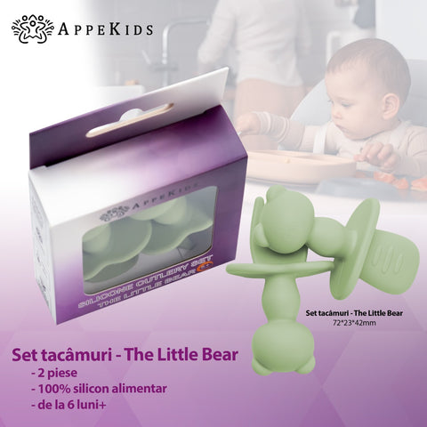 Set Tacamuri din silicon, AppeKids, The Little Bear - Bubble Beige