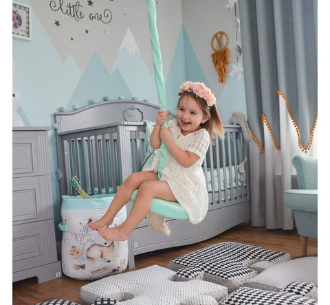 Leagan din lemn si spuma pentru copii RingSwing by BabySteps, Catifea Velvet Mint