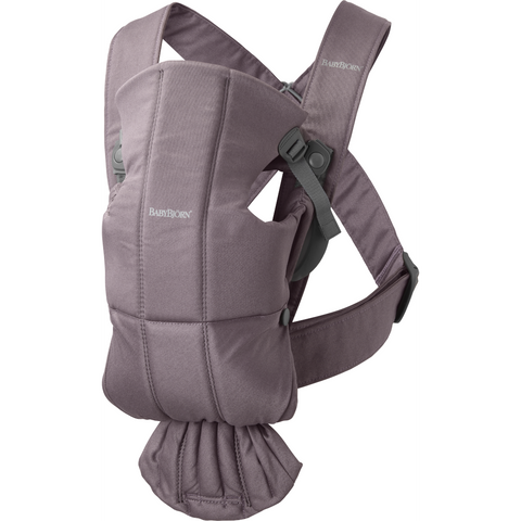 BabyBjorn - Marsupiu anatomic Mini, cu multiple pozitii de purtare, Dark Purple, Bumbac