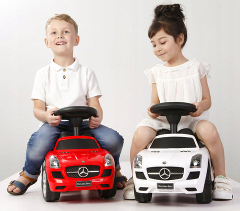 Masinuta Ride-On Pentru Copii, Mercedes SLS AMG, Cu Melodii Si Clanxon, Spatar De Protectie, Volan Multimedia, Rosie