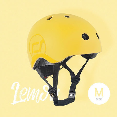 Casca de protectie pentru copii, sistem de reglare magnetic cu led, S-M, 51-55 cm, 3 ani+, Lemon, Scoot Ride