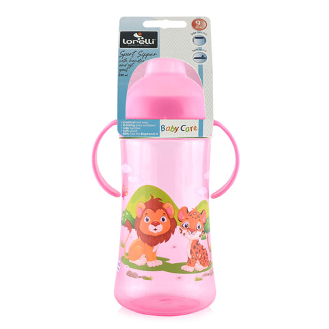 Cana sport cu manere, 9 luni+, 330 ml, Pink