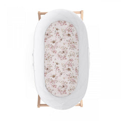 Cearșaf din bumbac cu elastic pe contur pentru landou și cosulete, Cherry Light