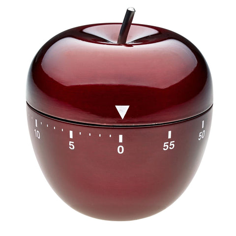 Timer analog pentru bucatarie APPLE, forma mar, otel inoxidabil, rosu, TFA 38.1030.05