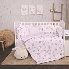 Set lenjerie pat 8 piese, bumbac ranforce, Trend, Grey Baloons