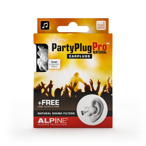 Dopuri de urechi antifonice pentru adulti cu filtru profesional pentru muzica, reutilizabile, transparente, SNR 21dB, ideale pentru petreceri si concerte, ALPINE PartyPlug PRO Natural ALP24883