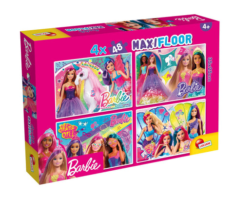 Puzzle de colorat maxi - Barbie (4 x 48 de piese)