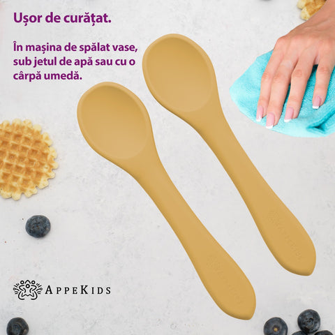 Set Lingurite din silicon, AppeKids - Honey