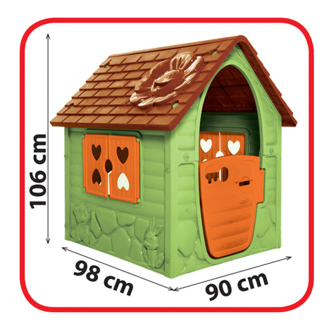 Casuta pentru copii Dohany Toys, plastic, verde, 98 x 90 x 106 cm 456