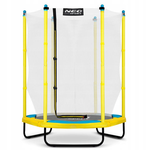 Trambulina pentru copii, Neo-Sport, 140 cm / 4,5 ft, cu plasa interioara, Galbena